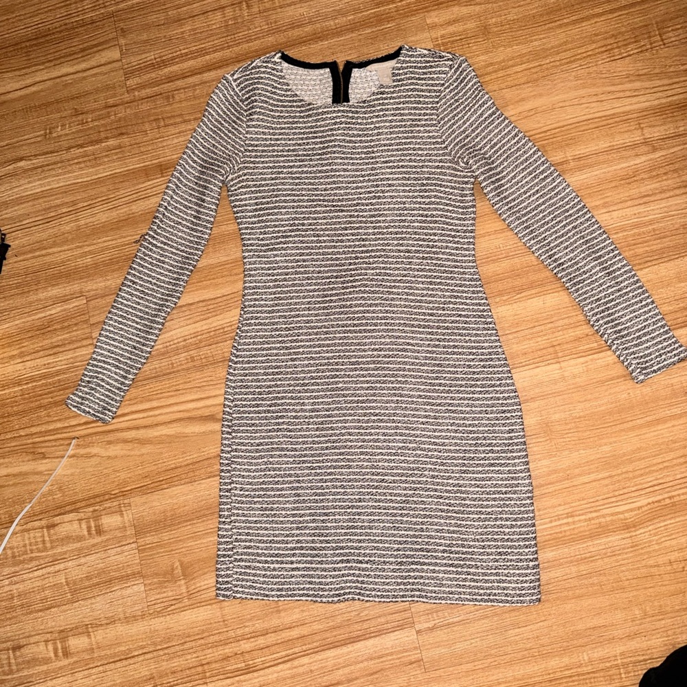 Banana Republic Textured Knit Long Sleeve Shift Dress Exposed Zipper Size 2P - Picture 7 of 13